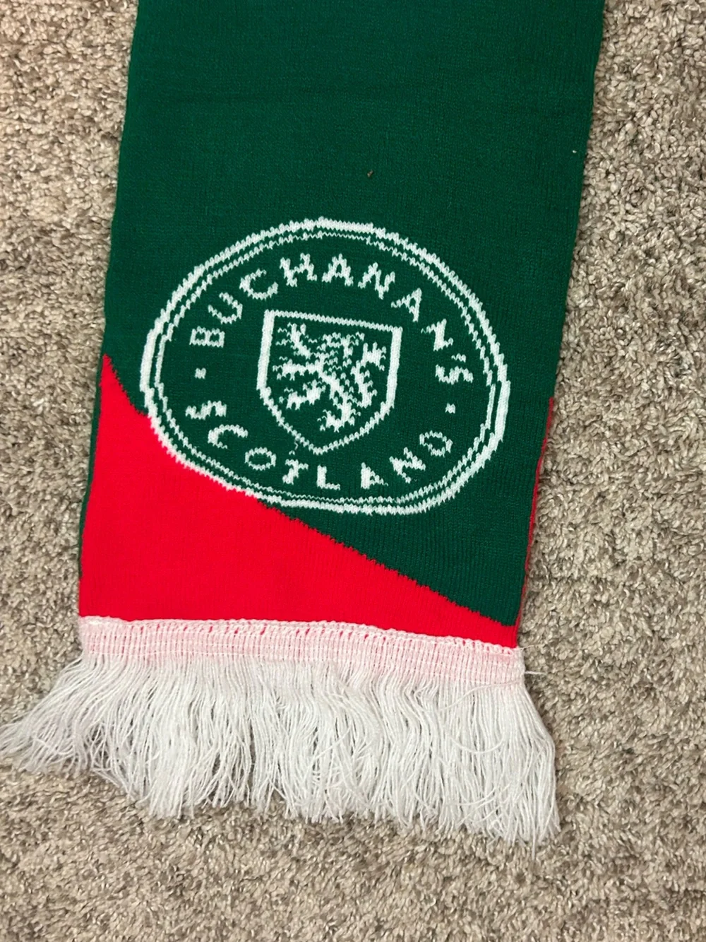 We Are 26 Green and Red Knit Scarf